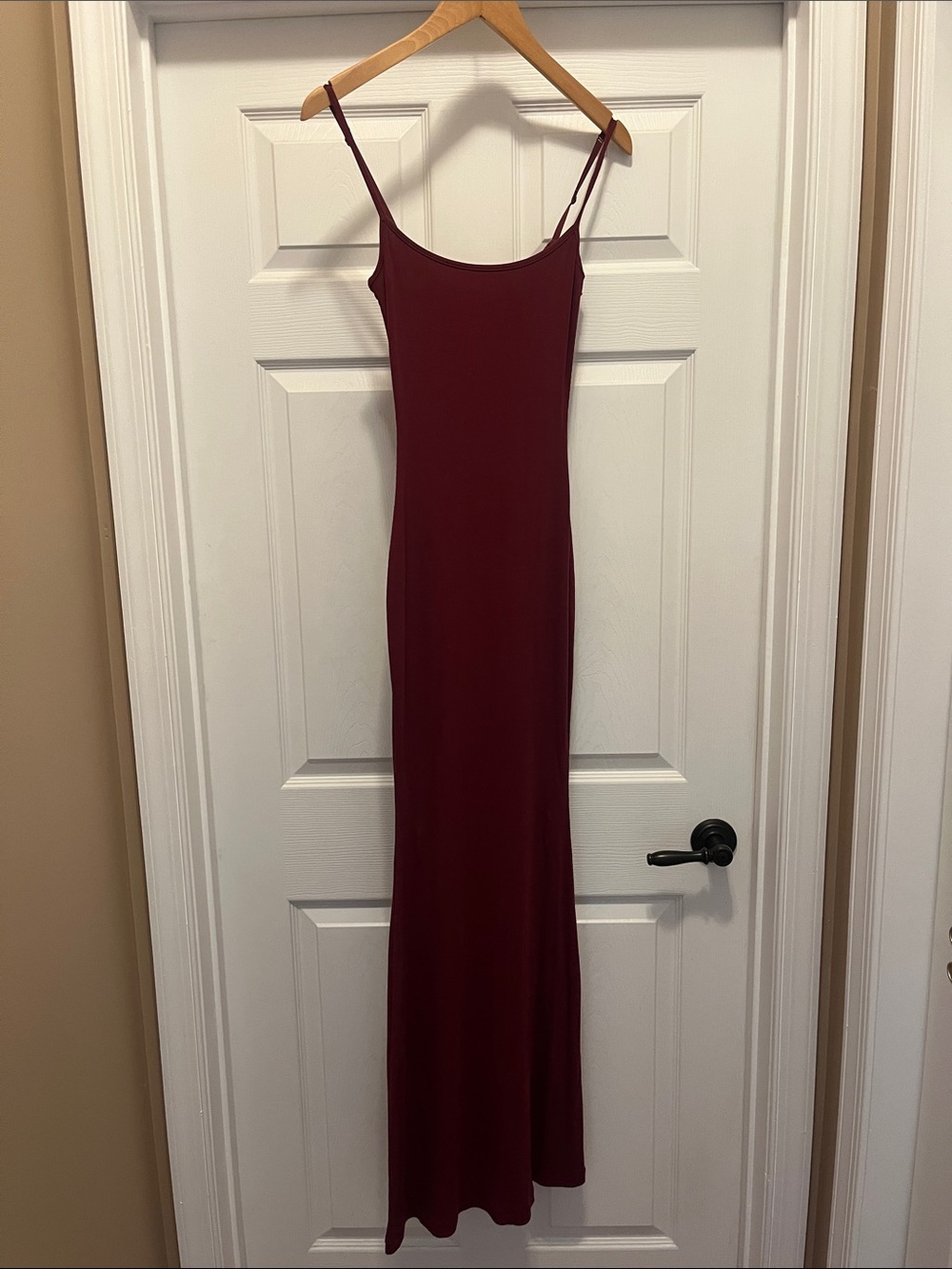 NWOT Skims rib maxi dress dark red M